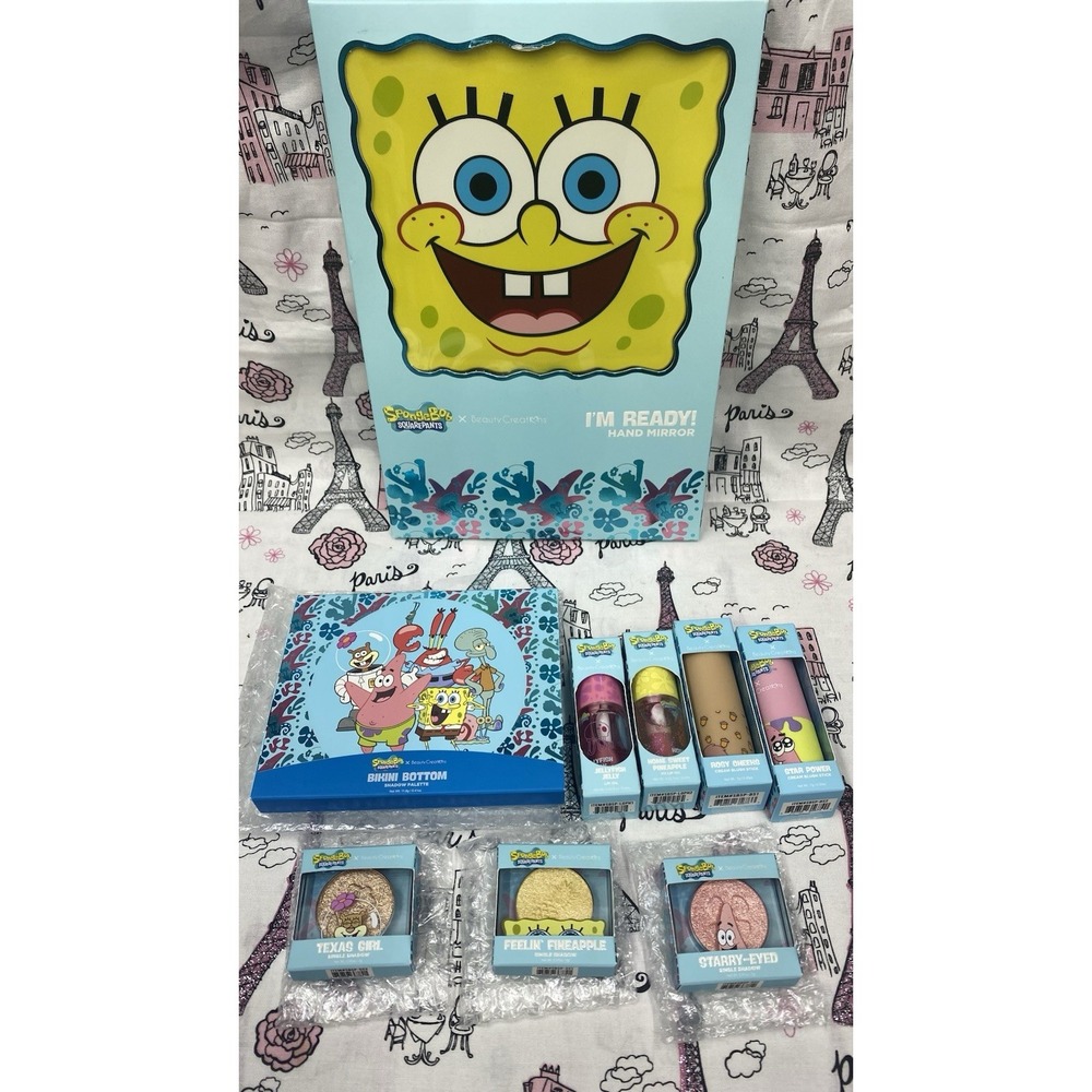 Beauty Creations x SpongeBob SquarePants Makeup Bundle Palette Mirror Lip Set